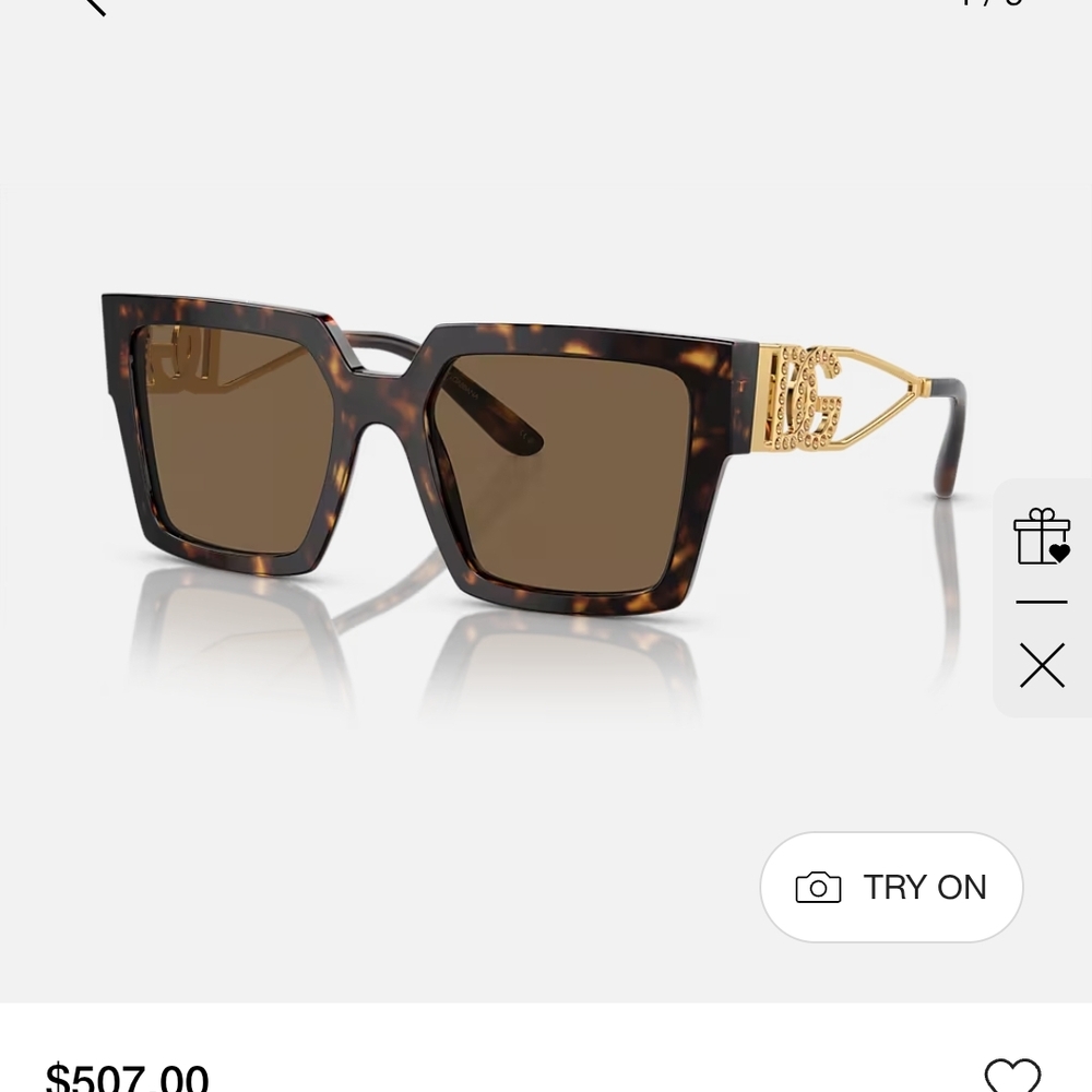Dolce & Gabbana Tortoise Sunglasses with Gold Detail